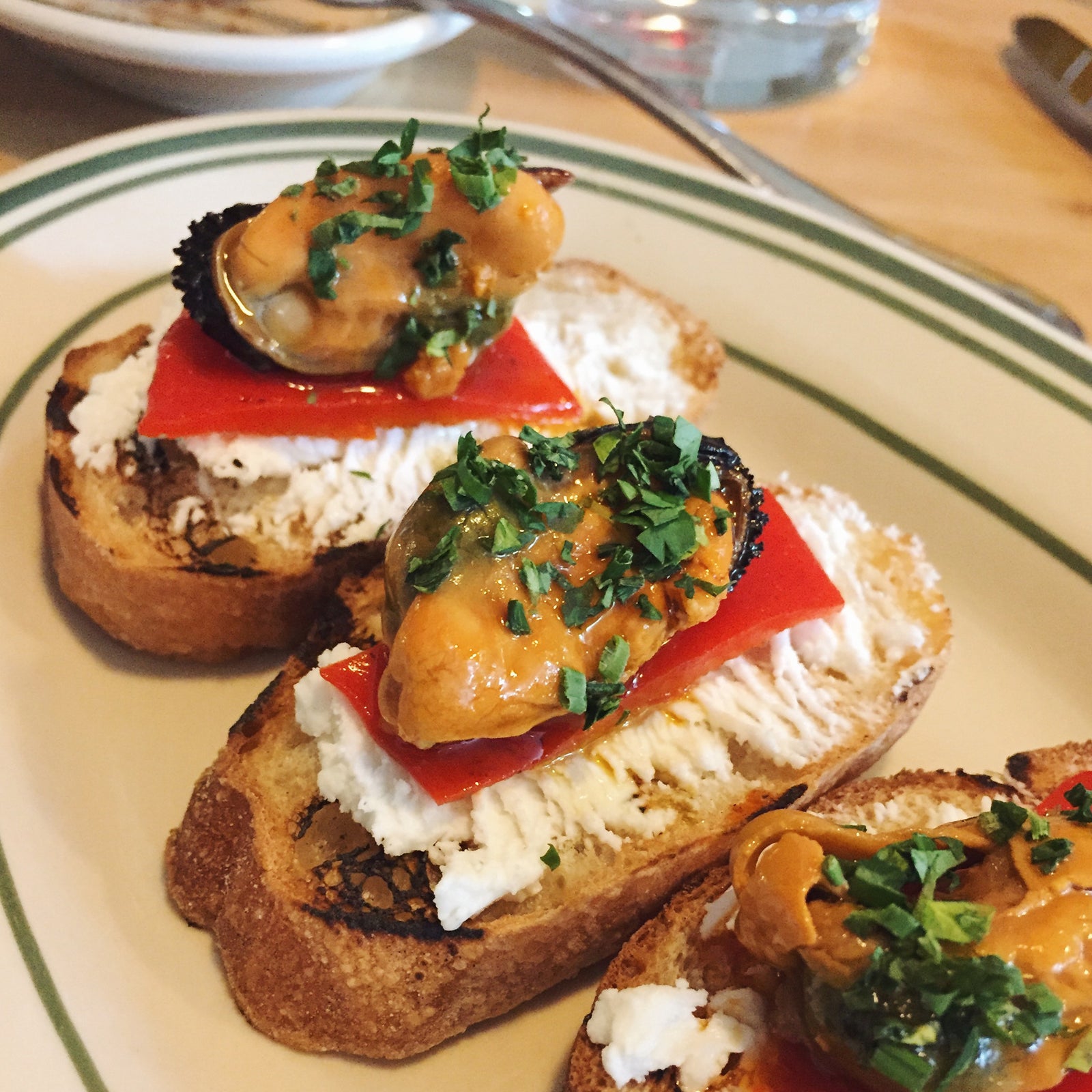 Mussels escabeche with chevré and piquillo pepper - Donostia Foods