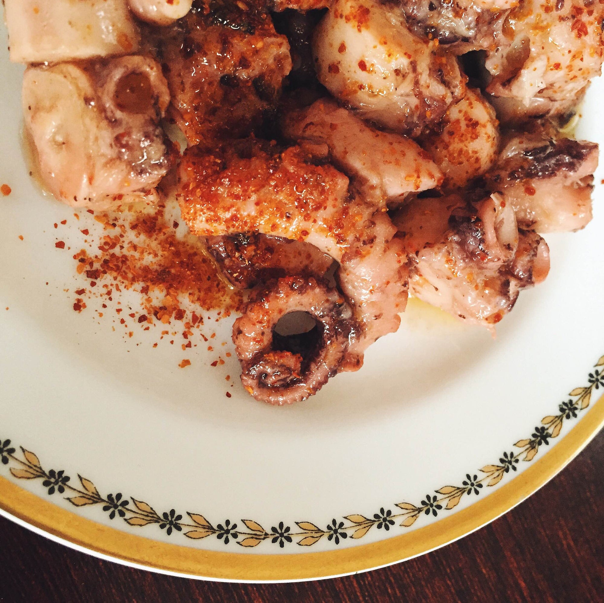 Octopus in Olive Oil with Piment d'Espelette