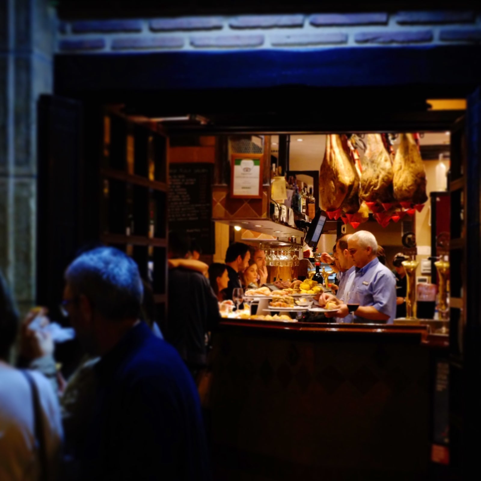 Pintxo Bar at Night Parte Vieja San Sebastian Spain - Donostia Foods