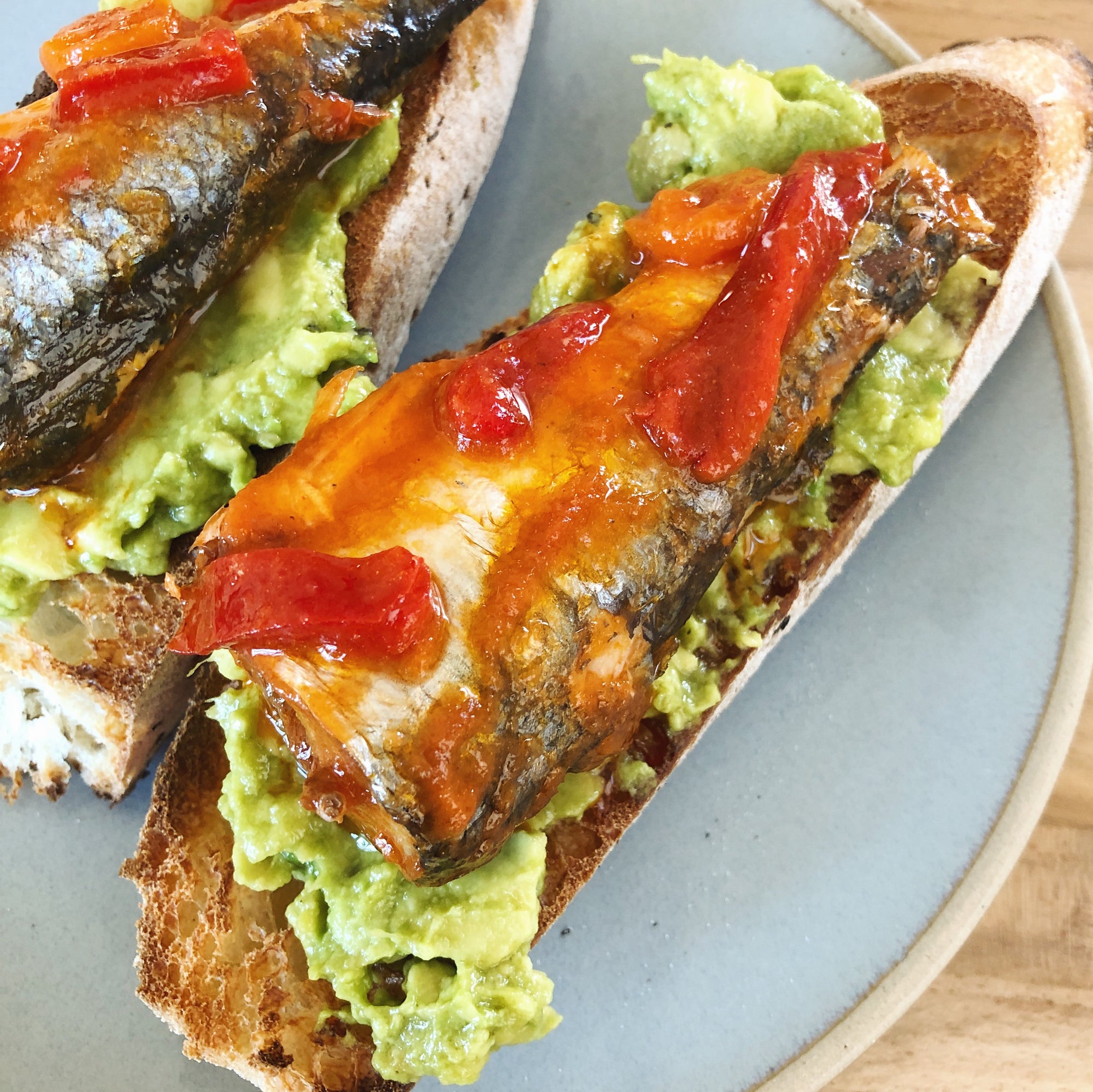 Spiced sardines - tinned fish - with avocado - Donostia Foods