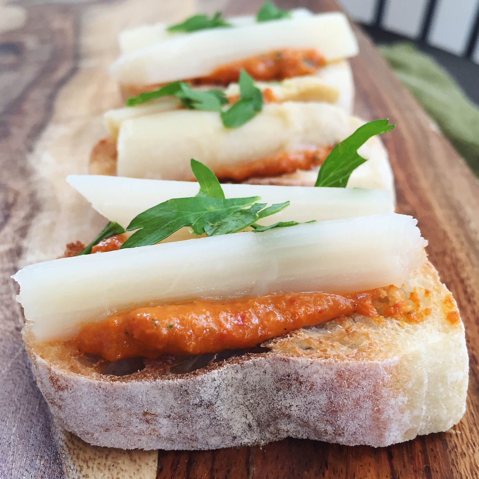 White Asparagus with Romesco Sauce