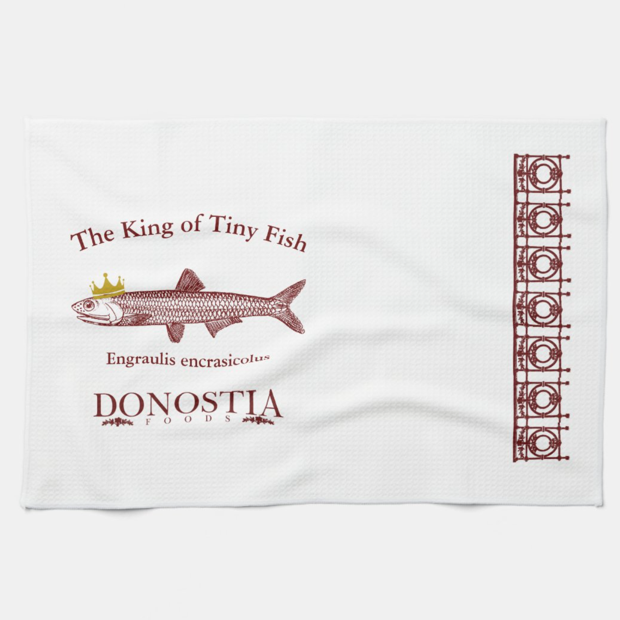 The King of Tiny Fish Kitchen Towel Full Towel View - Donostia Foods