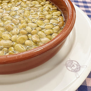 Baby broad beans sizzling in olive oil - habitas - Donostia Foods