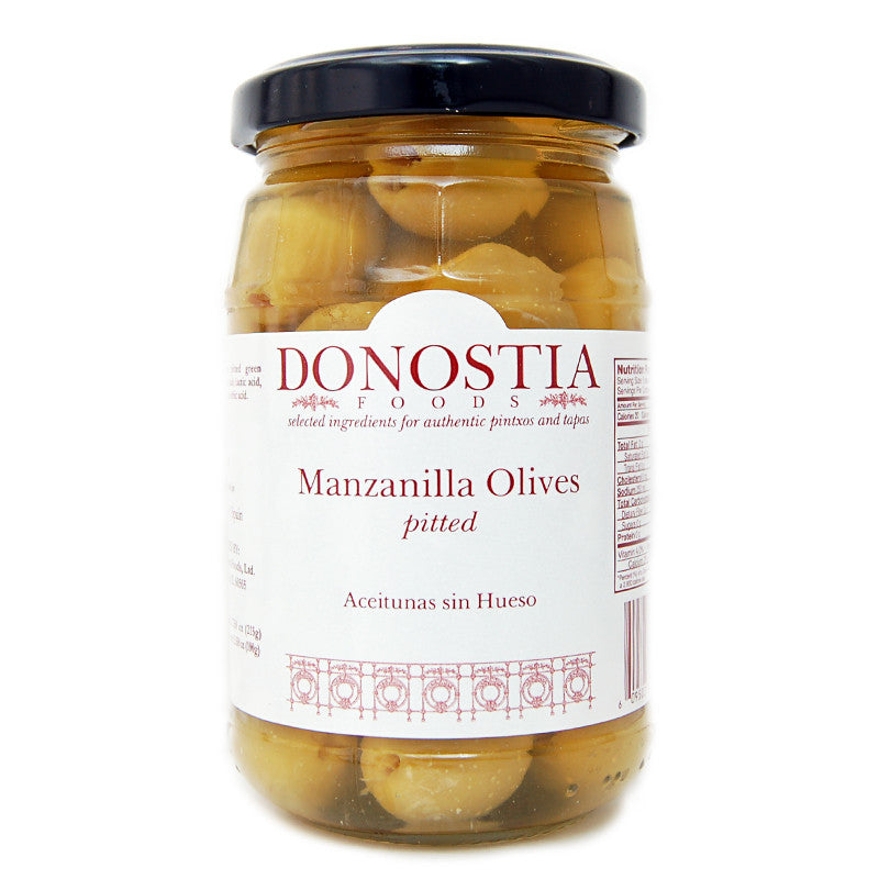 Pitted Spanish manzanilla olives - Donostia Foods