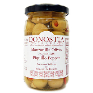 Manzanilla Olives stuffed with Piquillo Pepper - Donostia Foods