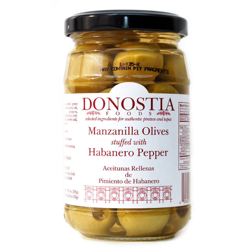 Manzanilla Olives stuffed with Habanero Pepper - Donostia Foods