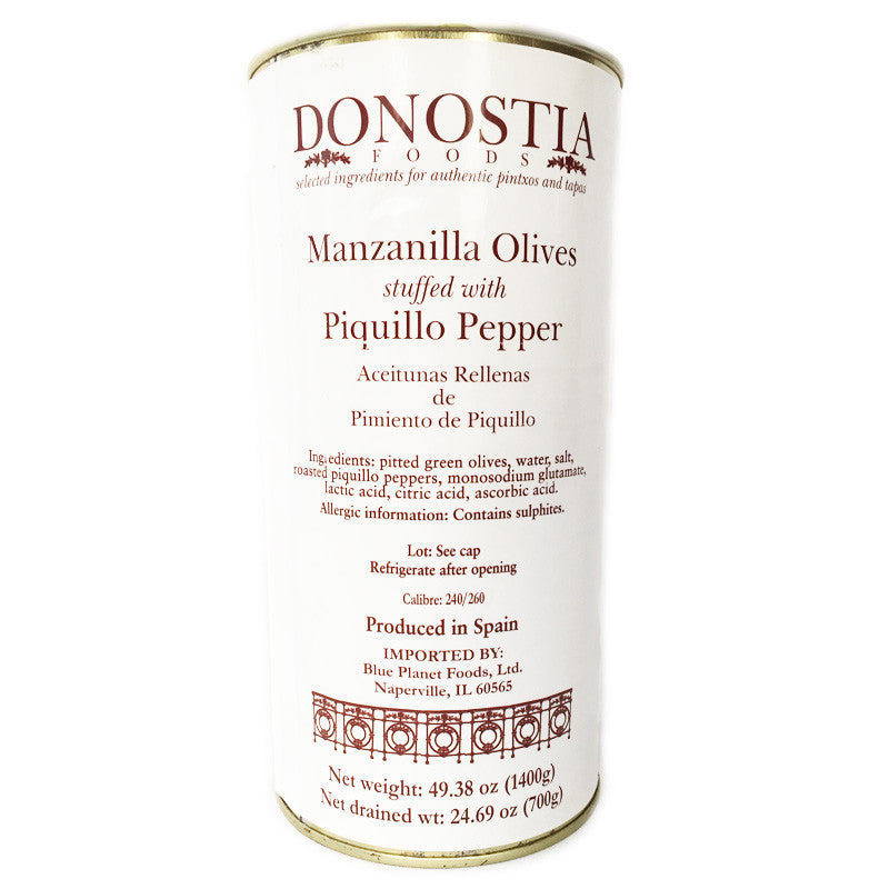 Spanish olives, manzanilla and queen olives Donostia Foods