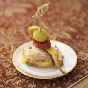 Bonito del Norte tuna, Cantabrian anchovy, manchego, roasted cherry tomato, guindilla pepper, manzanilla olive, and aioli pintxo