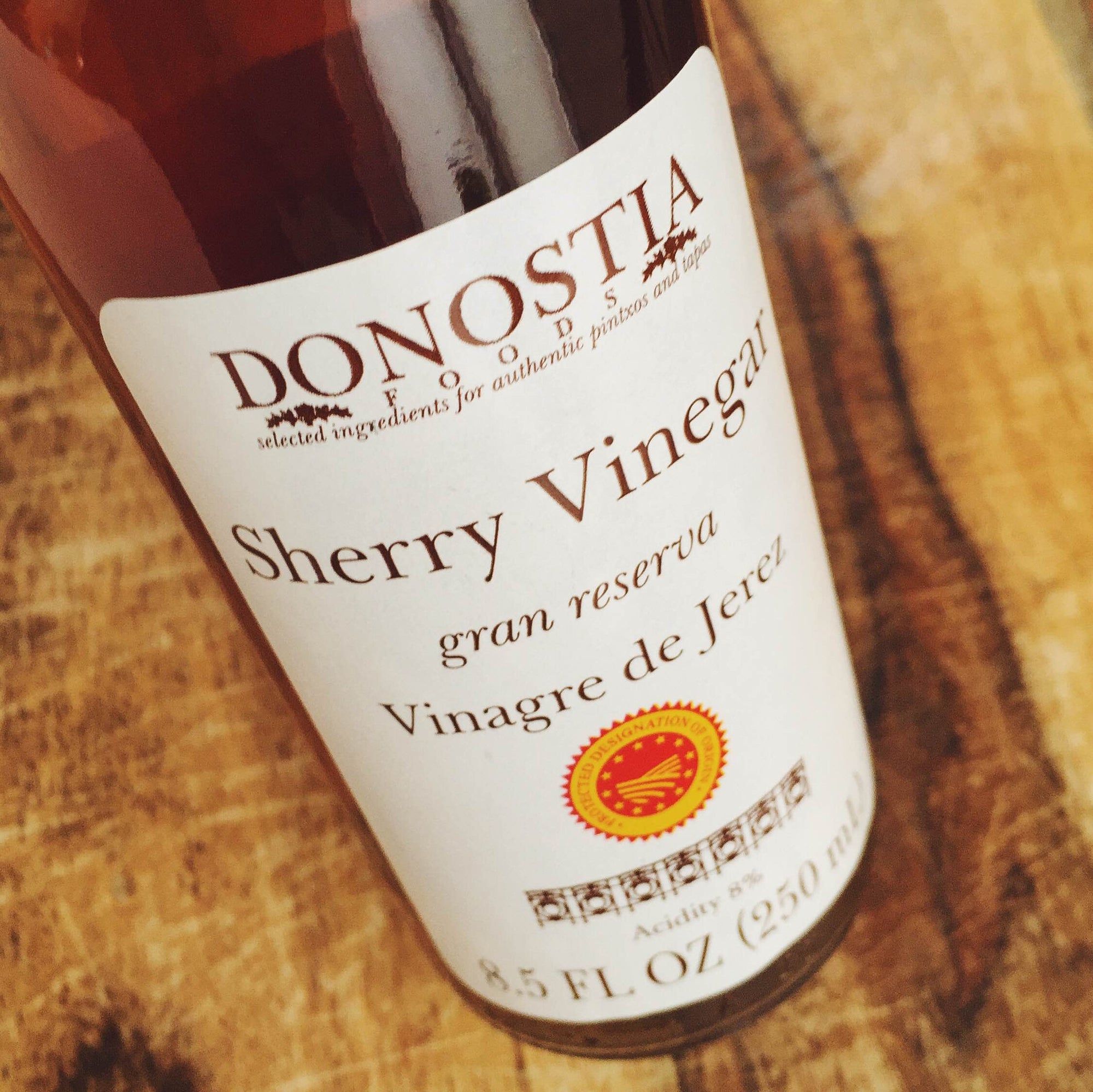 Sherry Vinegar - label - Donostia Foods