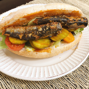 Spiced Sardines Po' Boy