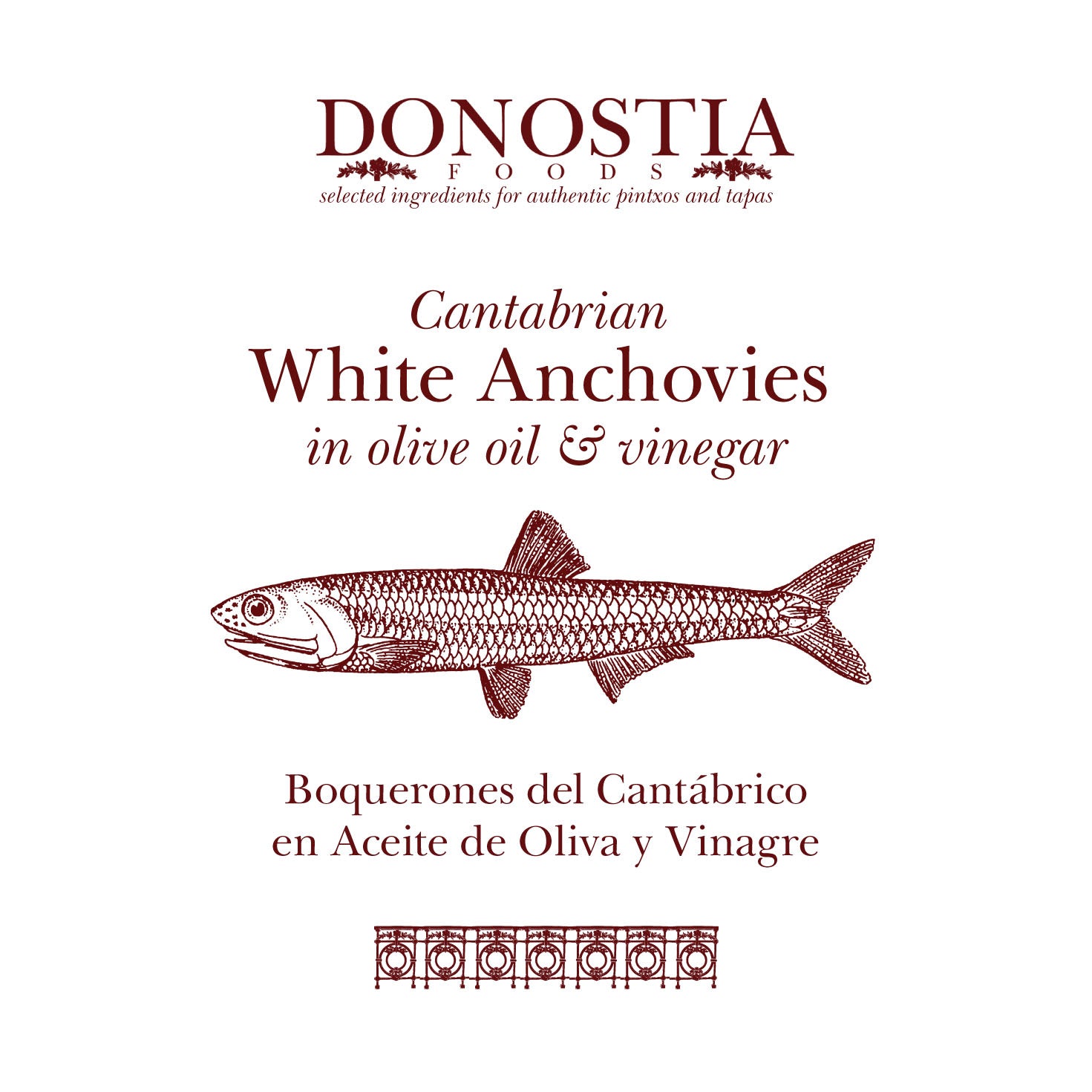 Boquerones - white anchovies in olive oil and vinegar - Donostia Foods