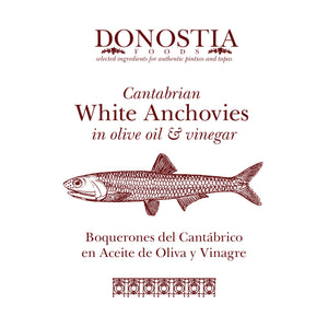 Boquerones - white anchovies in olive oil and vinegar - Donostia Foods
